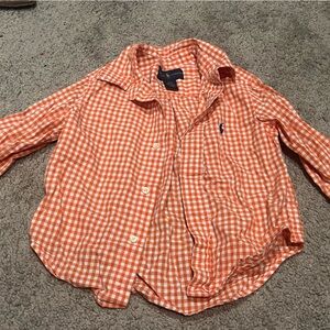 Ralph Lauren Orange and White Checkered Shirt